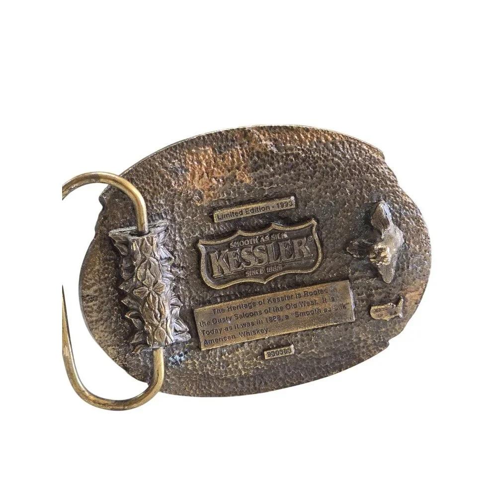 Kessler Whiskey Brass Belt Buckle LE 1993 Spirit Of Wisconsin .